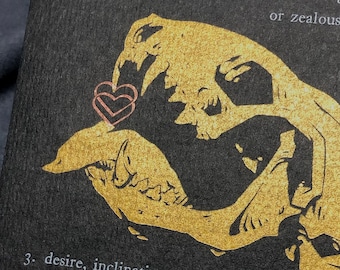 affection, 5x7 print from linoleum block & handset type