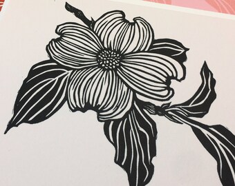 Perseverance: dogwood flower A6 foldover notecard