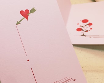 Bleeding Heart A1 foldover letterpress notecard