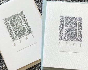 HAPPY ________, A2 letterpress notecard