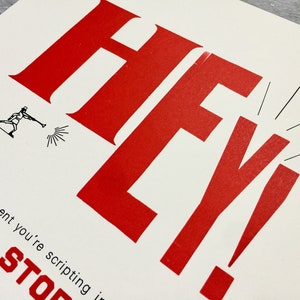 HEY! letterpress broadside