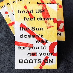Sun's OUT, mini impression typographique/carte postale 4 x 6 pouces