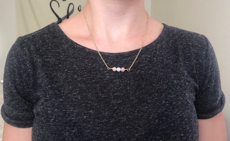 October Birthstone Pink Opal Necklace