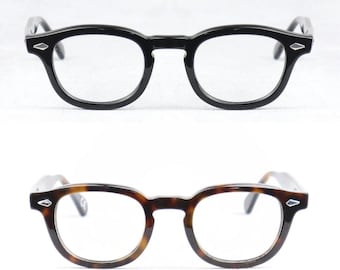 2 paires de lunettes style Johnny Depp 44 ou 46, taille Demi-ambre ou noir