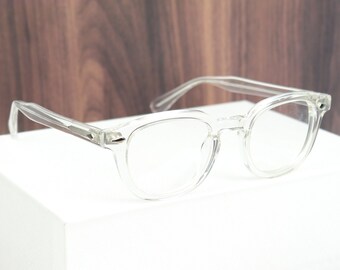 Tart Arnel style Johnny Depp 44 or 46 Size Glasses Horn Rim Optical Eyeglasses Clear Crystal