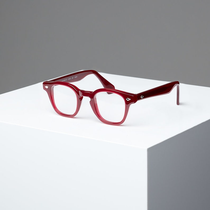 Tart Arnel style Johnny Depp Glasses 44 Size Horn Rim Optical Eyeglasses Red image 1