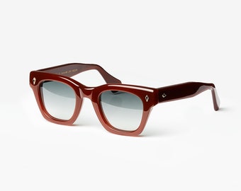 JFK Trapezoidal Sunglasses Chocolate 48 24 Handmade in France