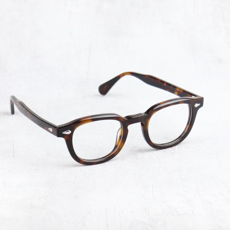 Tart Arnel style Johnny Depp Glasses 44 or 46 Size Horn Rim Optical Eyeglasses Demi Amber image 1