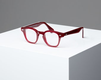 Tart Arnel style Johnny Depp Glasses 44 Size Horn Rim Optical Eyeglasses Ruby Red