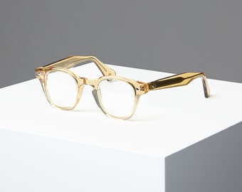 Tart Arnel style Johnny Depp Glasses 44 Size Horn Rim Optical Eyeglasses Champagne