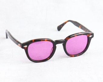 Tart Arnel Johnny Depp Sunglasses 44 or 46 Horn Rim Tortoise Purple Lenses Arnel Style