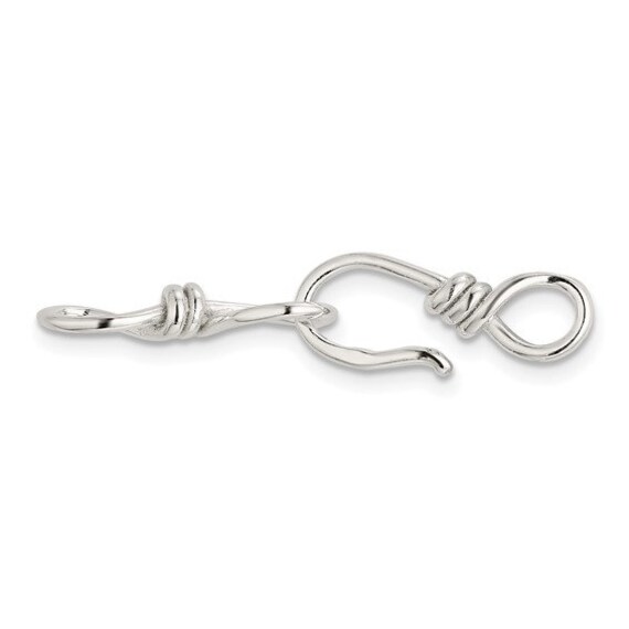 Sterling silver hook and eye clasp deals