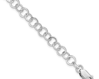 Handmade 925 Sterling Silver Charm Bracelet Fancy Link Chain with Lobster Clasp to build your charm bracelet starter
