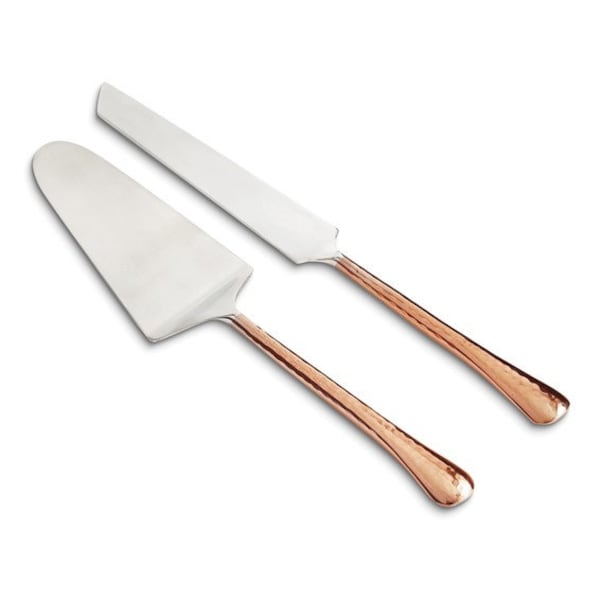 Hammered Copper-tone 11 inch Cake Server Set with Stainless Steel Blades Wedding, Anniversary, Special Birthday, House Warming, Holiday Gift