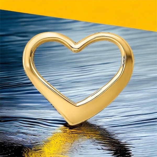 14k / 10k Small Dainty Floating Valentine Heart Charm choose yellow, white, rose gold, solid genuine gold heart charm pendant teen women mom