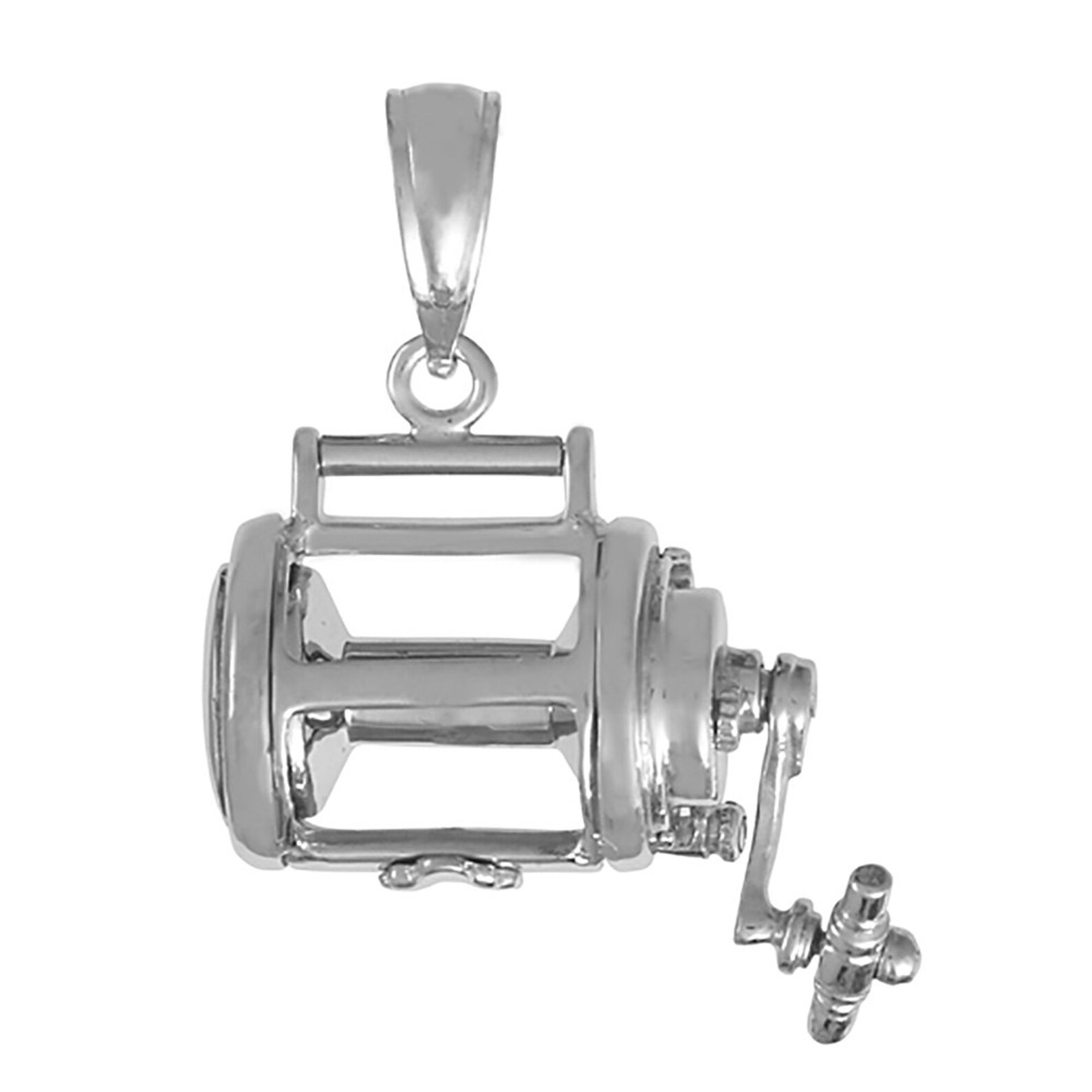 Fishing Reel Charm 925 Sterling Silver Nautical 3D Fishing Etsy