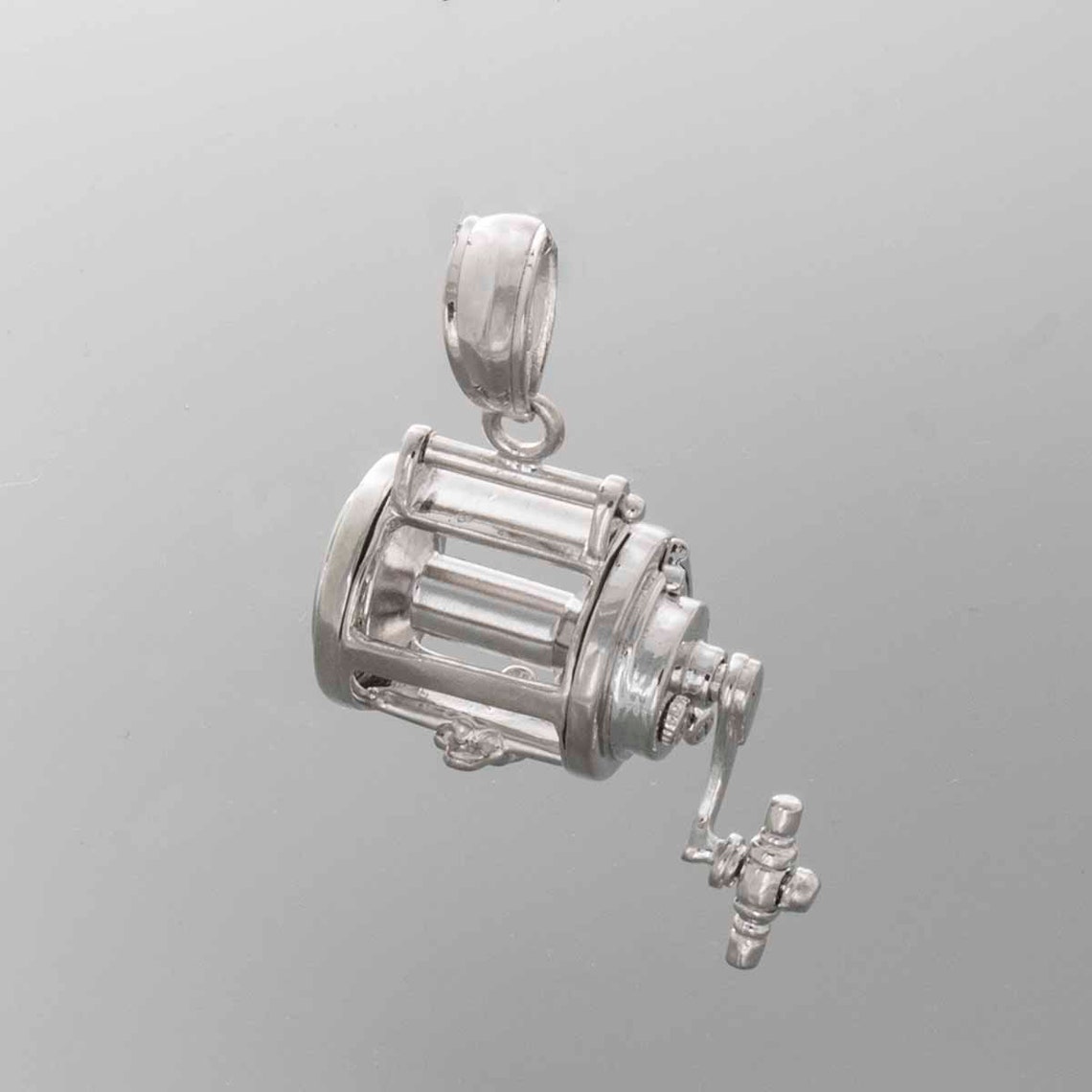 Fishing Reel Charm 925 Sterling Silver Nautical 3D Fishing Etsy