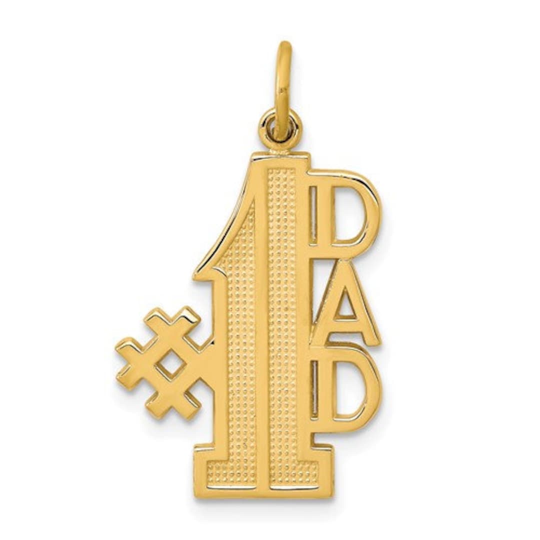 10k Yellow Gold 1 Dad Charm Necklace Pendant for Dad Etsy UK