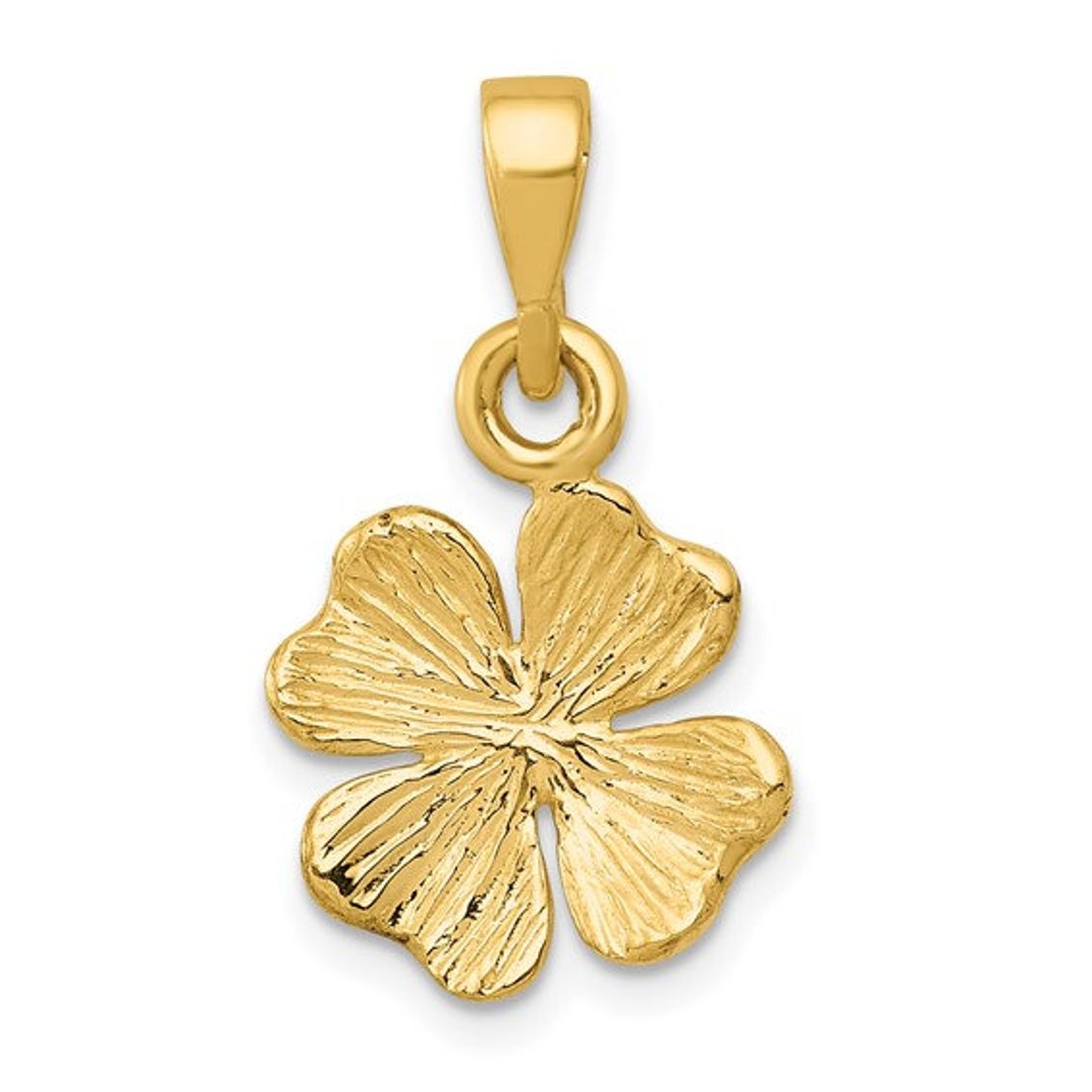 14k Yellow Gold Filigree Irish Clover Charm Pendant - Handmade Celtic Jewelry, USA Made 12 thumbnail image