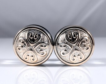 Plug Earrings - Rose Gold Celtic Knot 3/4 in and 7/8 in