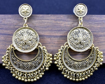 Plugs - Dangle Vintage Gold Moroccan Bohemian Boho Dangle 4g, 2g and 0g