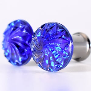 Clearance - Gauges - Dark Blue Swirl Cone Plugs -  2g, 0g, and 00g