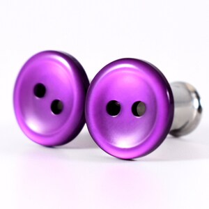 Plugs - Magenta Purple Pearl Button 2g, 0g und 00g.