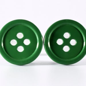 Plugs - Dark Green Button - 00g, 7/16 in, and 1/2 in