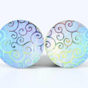 Plugs - White AB Swirl Plugs - 9/16 in, 5/8 in and 3/4 in