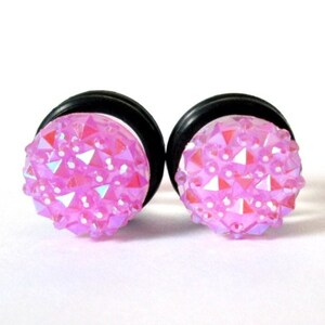 Plugs - Pale Purple Geometric Sparkle Druzy 2g, 0g, and 00g