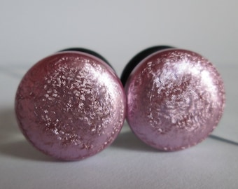 Plugs - Clearance Sale - Pink Crackle Foil Plugs für gestreckte Ohren - 00g, 1/2 zoll, 7/16 zoll und 9/16 zoll.