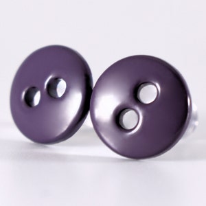 Plug Earrings - Gauges - Dark Purple Plum Button Plugs - 4g, 2g, and 0g