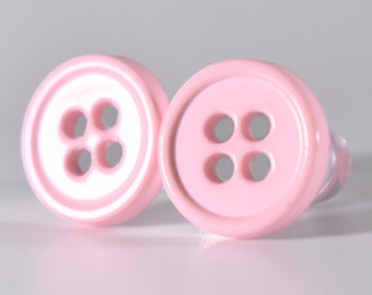 Plugs - Pale Baby Pink Button Plugs - 2g, 0g, and 00g.