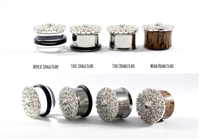 Gauges Plug Earrings Silver Large Sparkle Faux Druzy Plugs Etsy