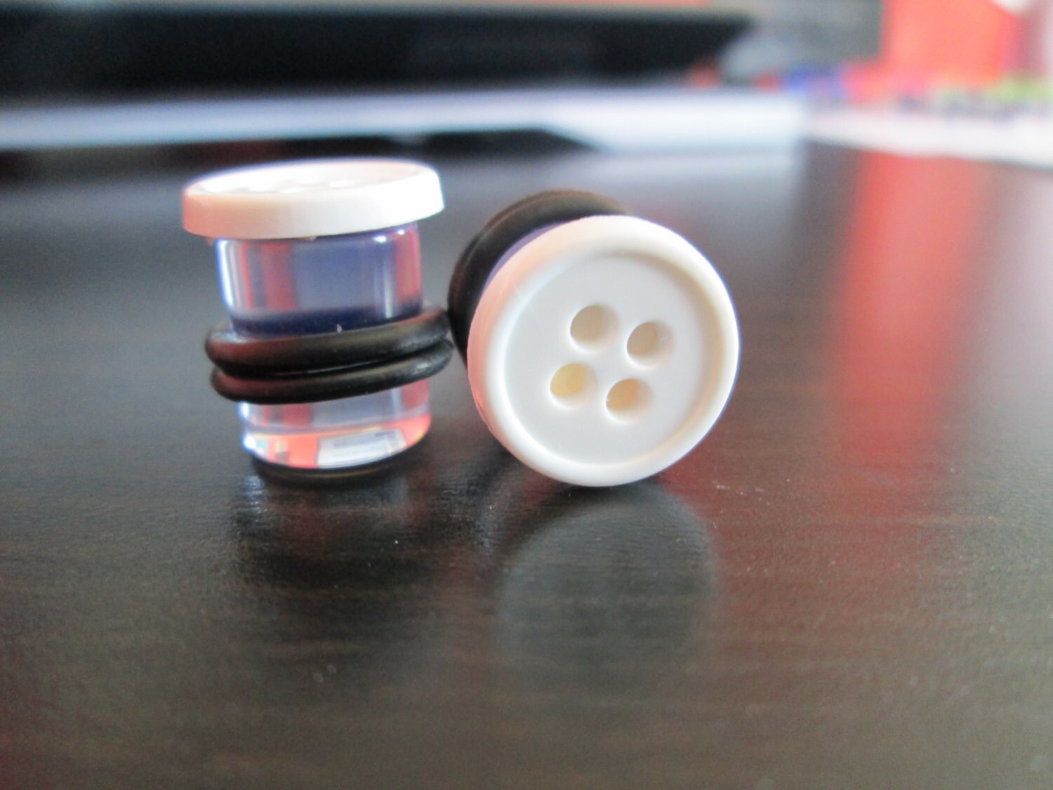 Plug Earrings Gauges Pure Bright White Button Plugs 2g Etsy