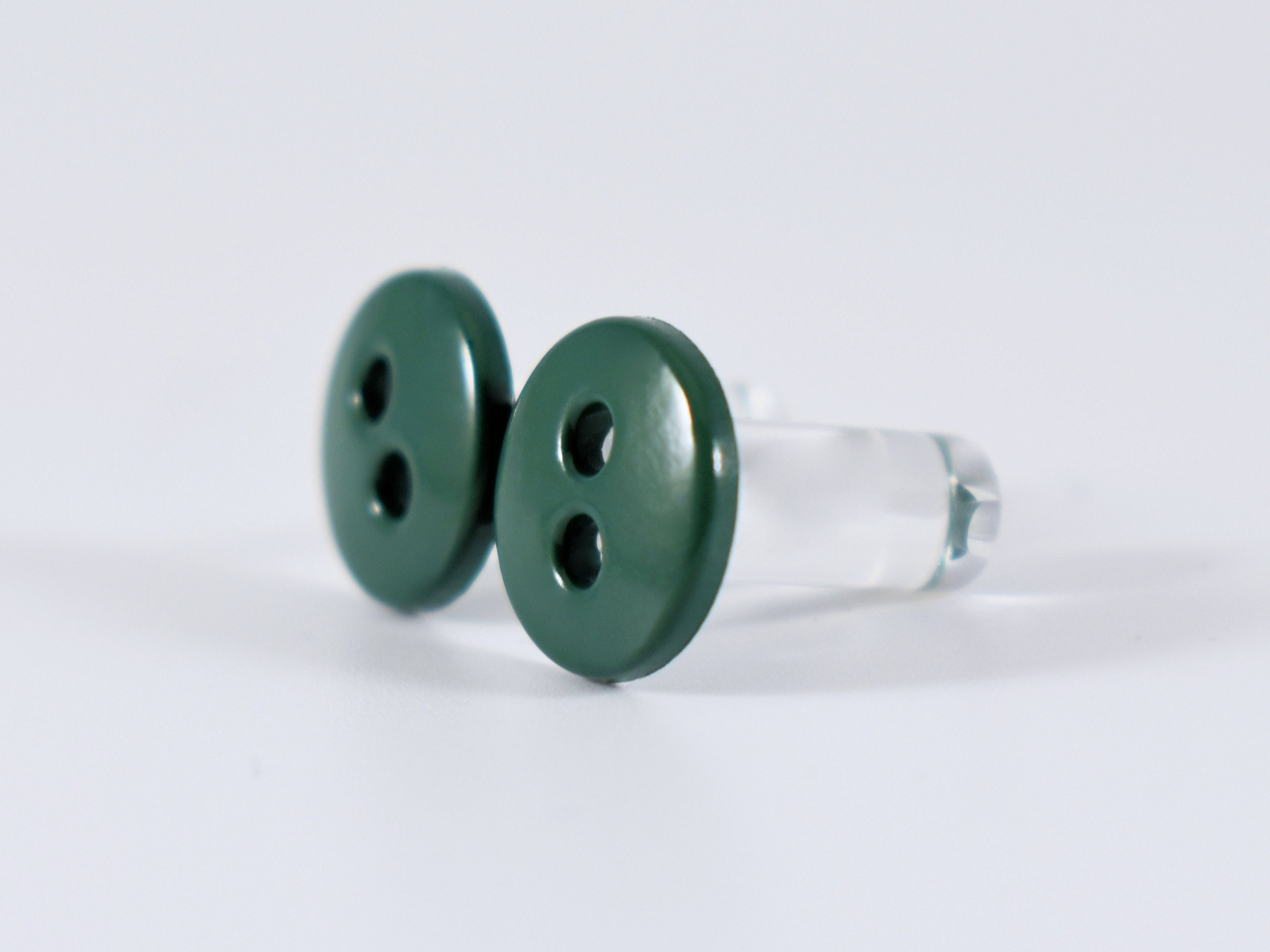Plug Earrings Gauges Dark Green Button Plugs 4g 2g and Etsy