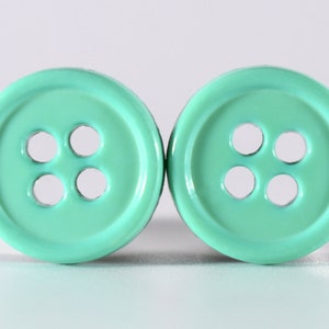 Plugs - Aqua Turquoise Button Plugs - 2g, 0g, and 00g.