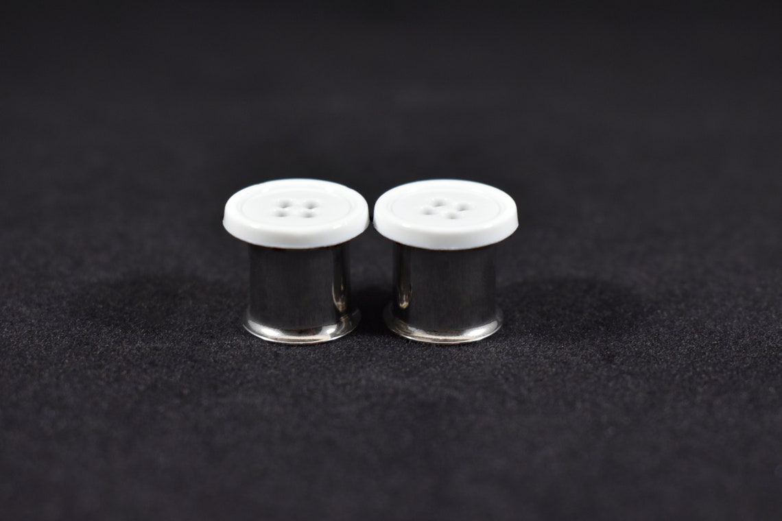 Gauges White Button Plugs 00g 7/16 in and 1/2 in Etsy
