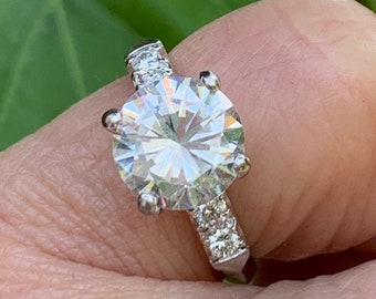 Mid-Century Diamond and Platinum Engagement Ring