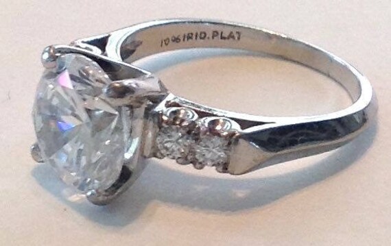 Mid-Century Diamond and Platinum Engagement Ring - image 8