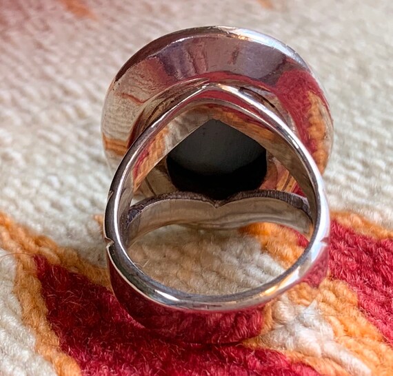 Large Turquoise & Silver Ring Southwestern Style - image 6
