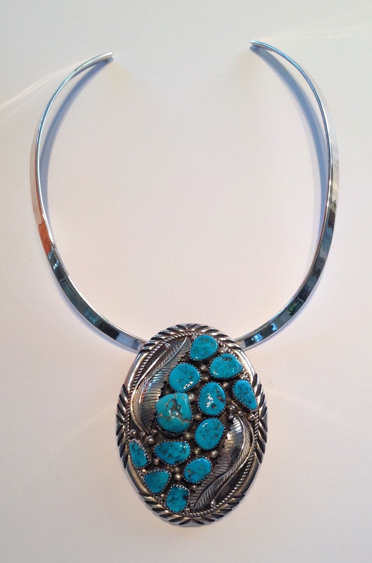 Kingman Turquoise Belt Buckle | Vintage Navajo | Sterling 