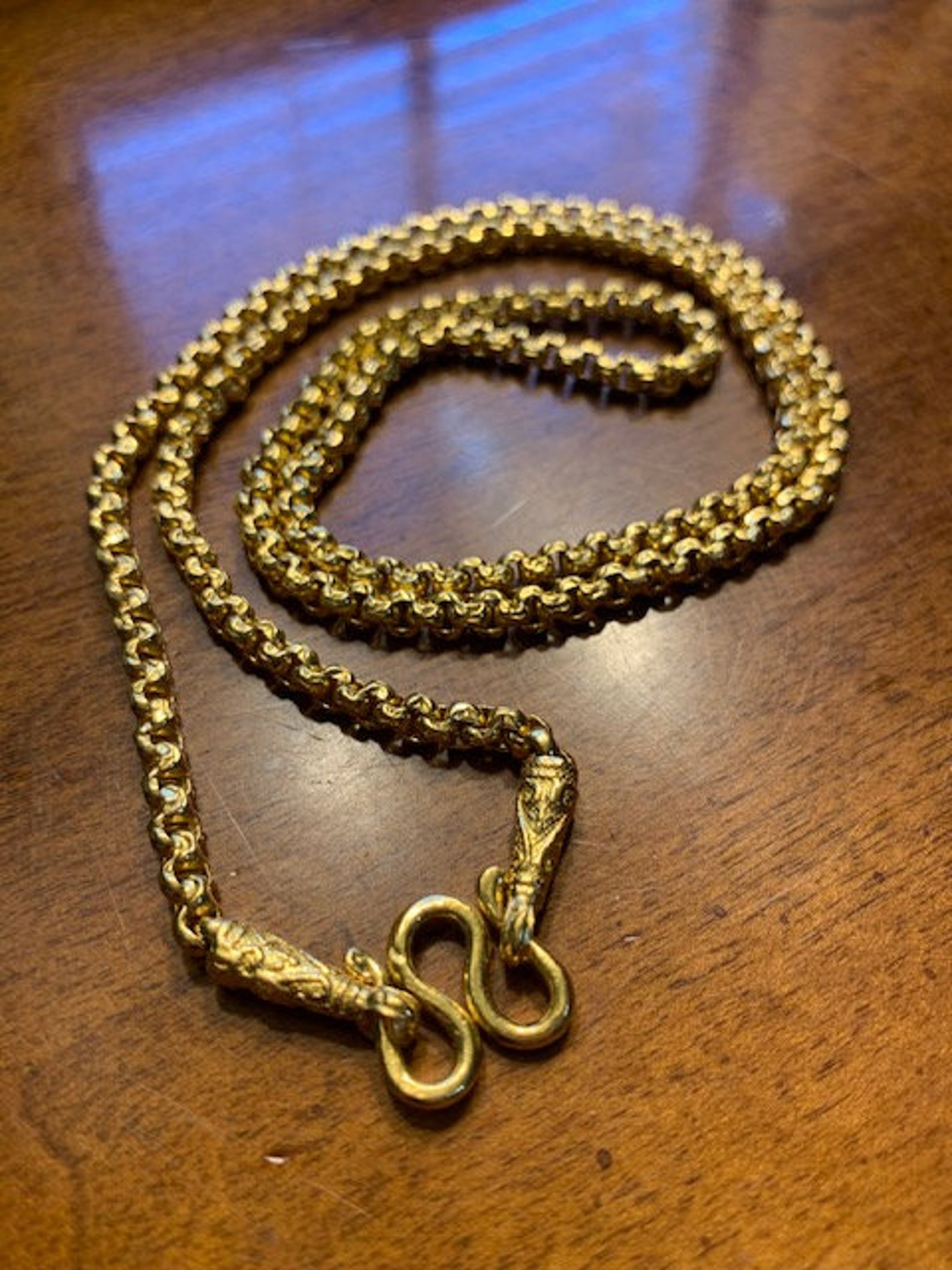 24K Solid Gold Chain Thai Very Heavy 26.25 Inches Long 4mm Etsy