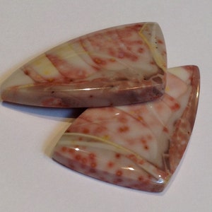 Willow Creek Jasper Custom-Cut Mirror Image Pink Cream Yellow Donald K Olson Gem Designer Good for Earrings image 1