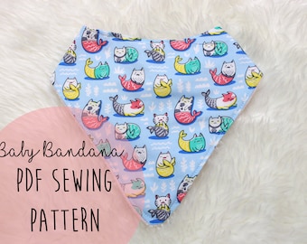 PDF - Baby bandana bib sewing pattern and tutorial