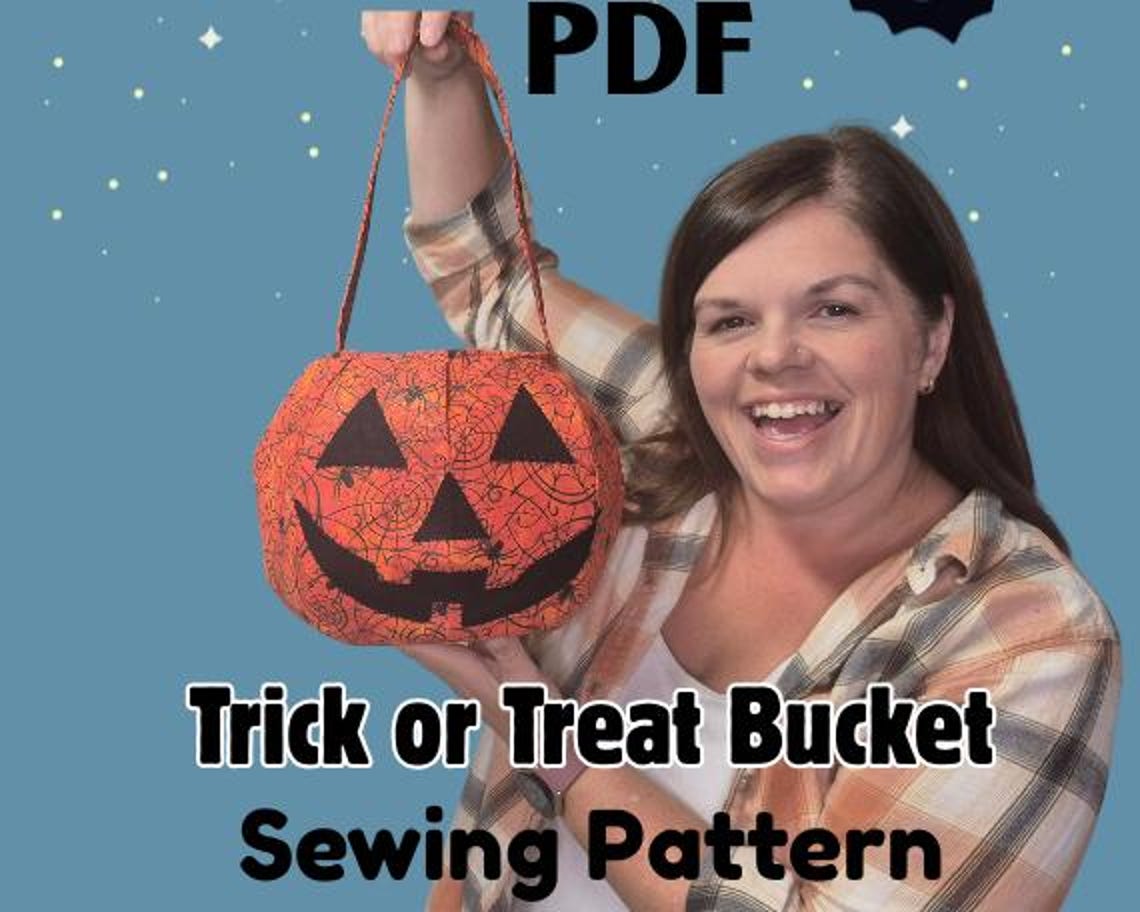Trick or Treat Bucket Sewing Pattern PDF | Halloween Candy Bucket ...