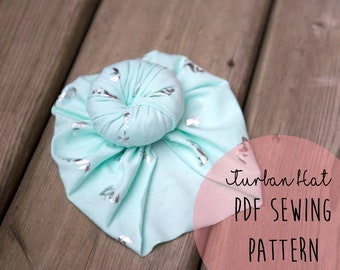 PDF - Turban hat - Baby to Adult sewing pattern