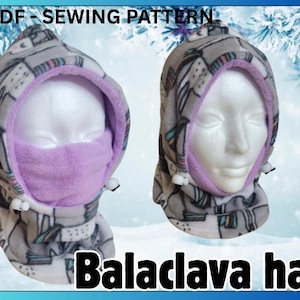 ADULTS ONLY - PDF pattern - Balaclava hat with mask