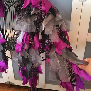 Mommy & Me // Tattered Fabric Boa // Garland // Gothic, Glamour // Fashion Accessory // Silver, Black, Purple // Zombiesque Creations 15/16 image 5