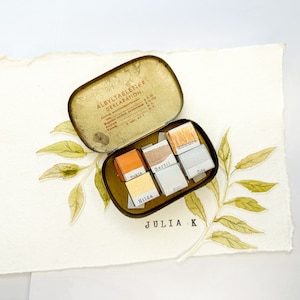 Albyl - Vintage palette with 6 handmade watercolor paints by JuliaKArtStudio